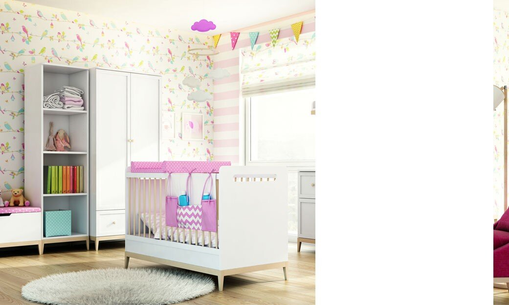 Purchase Wishlist Item Chambre Bebe Mixte Complete Blanc Et Bois Moderne Leslie Kadolog