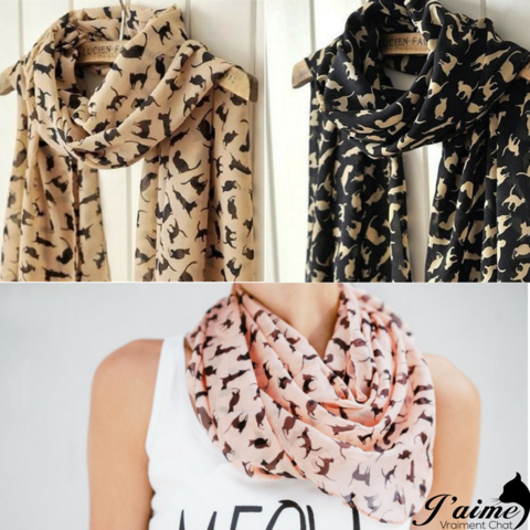 Purchase Wishlist Item Foulard Aux Motifs Chat J Aime Vraiment Chat Kadolog