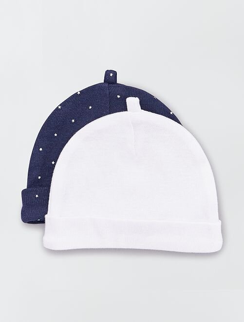 Purchase Wishlist Item Lot De 2 Bonnets Eco Concus Bebe Garcon Marine Blanc Kiabi 4 00 Kadolog