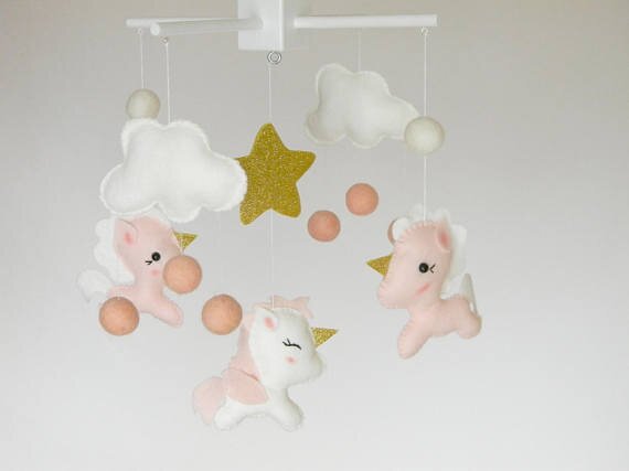 Licorne Rose Mobile Bebe Berceau Kadolog