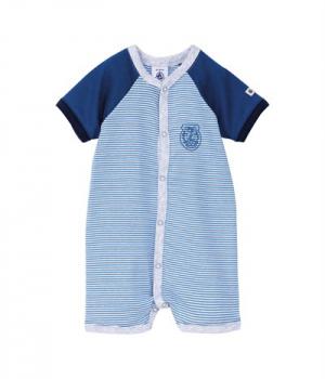 Reservez Le Cadeau Combicourt Bebe Garcon En Coton Milleraies Bleu Alaska Blanc Ecume Petit Bateau Kadolog