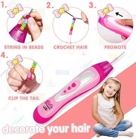 Cadeaux pour 5 6 7 8 9 Ans Fille Jouet Fille 7 8 9 10 Ans Accessoire Cheveux Filles Cadeau d anniversaire pour Enfants de 5 a 12 Ans Jouets Machine a Tresse