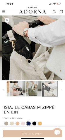 Sac en lin pour la poussette avec attaches | Kadolog