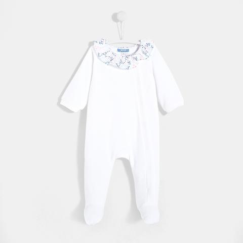 Pyjama bébé fille en velours bouclette - Blanc jacadi