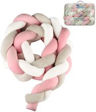 Luchild Tour de Lit 2m Bébé Coussin Serpent Velours Berceau Pare